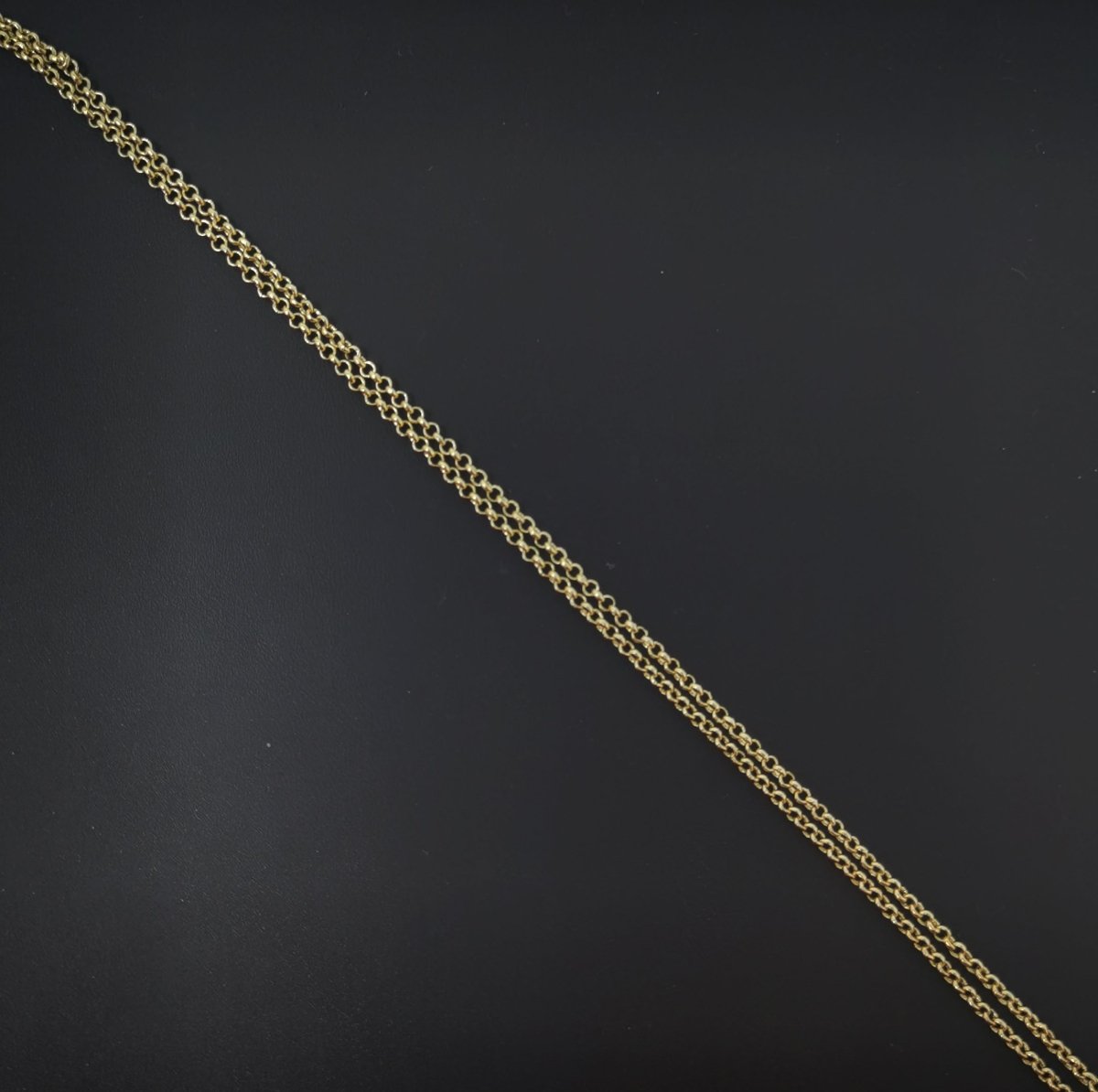14K Gold Filled Rolo Chain Necklace, 17.7 inch Rolo Finished Chain For Jewelry Making, Dainty 1.5mm Rolo Necklace w/Spring Ring | CN-541