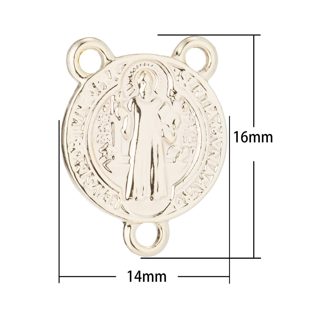 14K Gold Filled Rosary Center Piece Part, Cross, Double Sided, Rosary Making Supply, Necklace Pendant, Findings for Jewelry Making F-193
