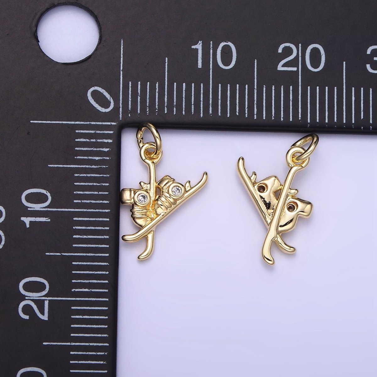 14k Gold Filled Ski Shoes with CZ Charm | AG-665