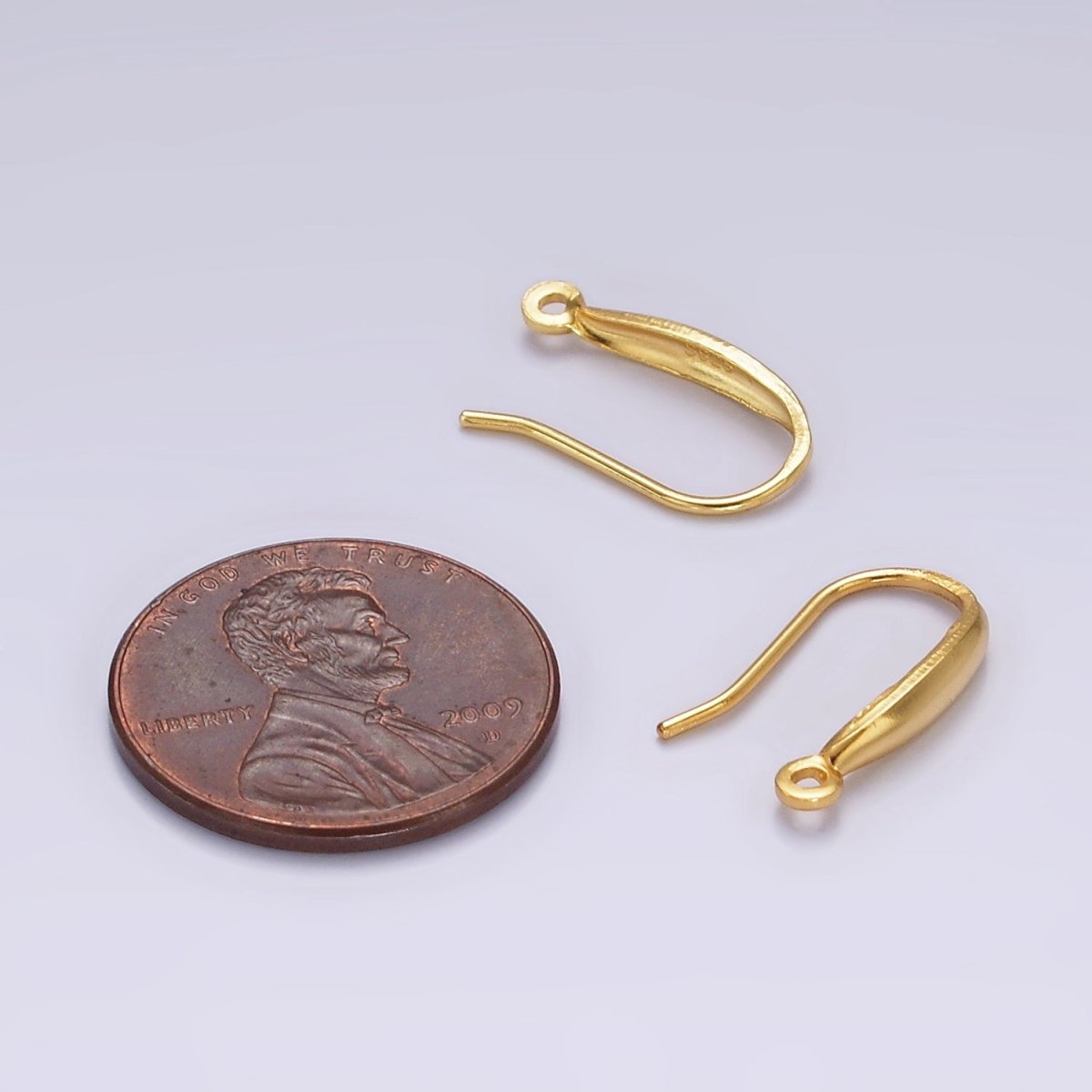 14K Gold Vermeil Minimalist Open Loop French Hook Earrings Jewelry Findings in Gold & Silver | Z-523 Z-524