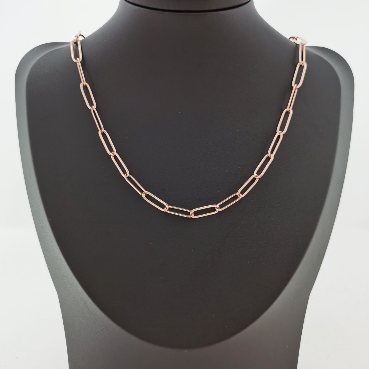 15X5mm Paper Clip Chain Necklace, Rose Gold Filled Long Paper Clip Unfinished Chain Sold By Yard For Jewelry Necklace, Bracelet, Anklet Component | ROLL-204 Clearance Pricing