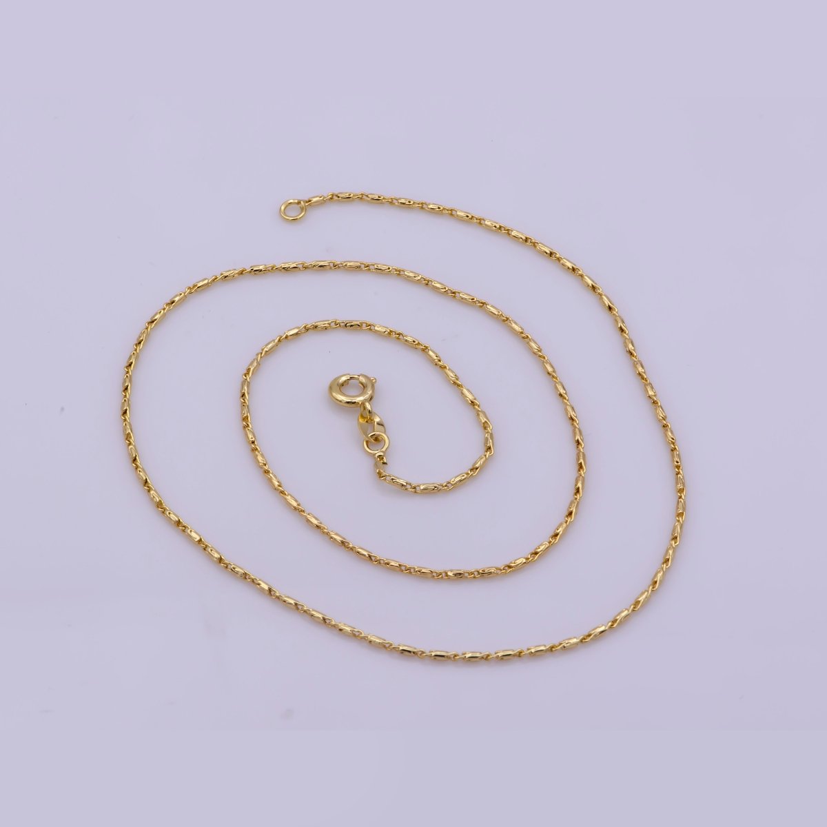 16K Gold Filled 1.2mm Dainty Scroll 18 Inch Layering Chain Necklace | WA-380 Clearance Pricing