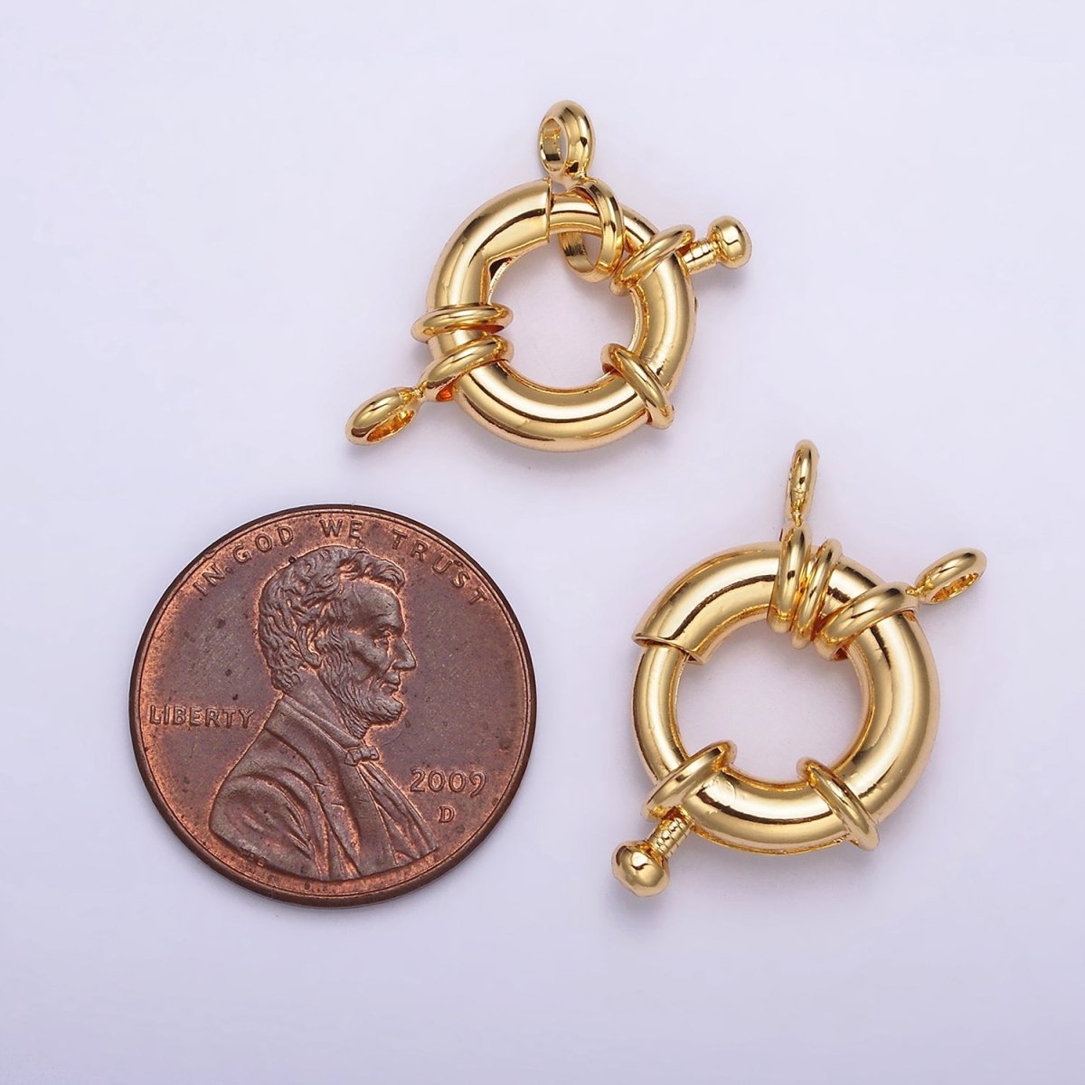 16K Gold Filled 16mm, 18.5mm Double Loop Sailor Clasps Jewelry Making Closure Supply | Z-451 Z-452