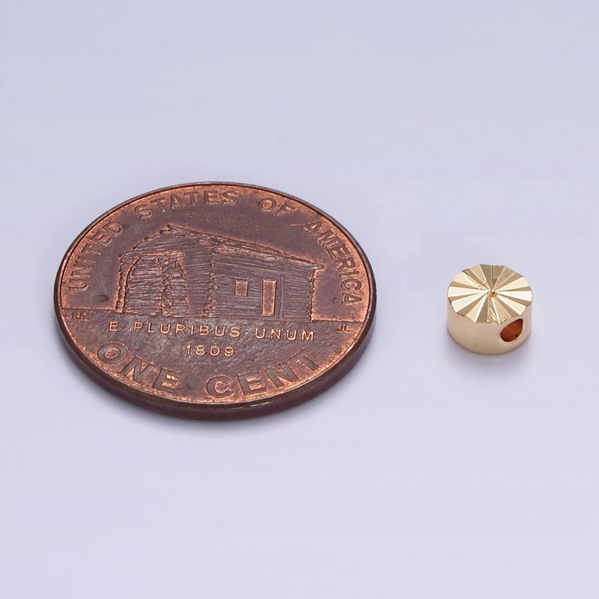 16K Gold Filled 5mm Sunburst Round Spacer Bead | B-838
