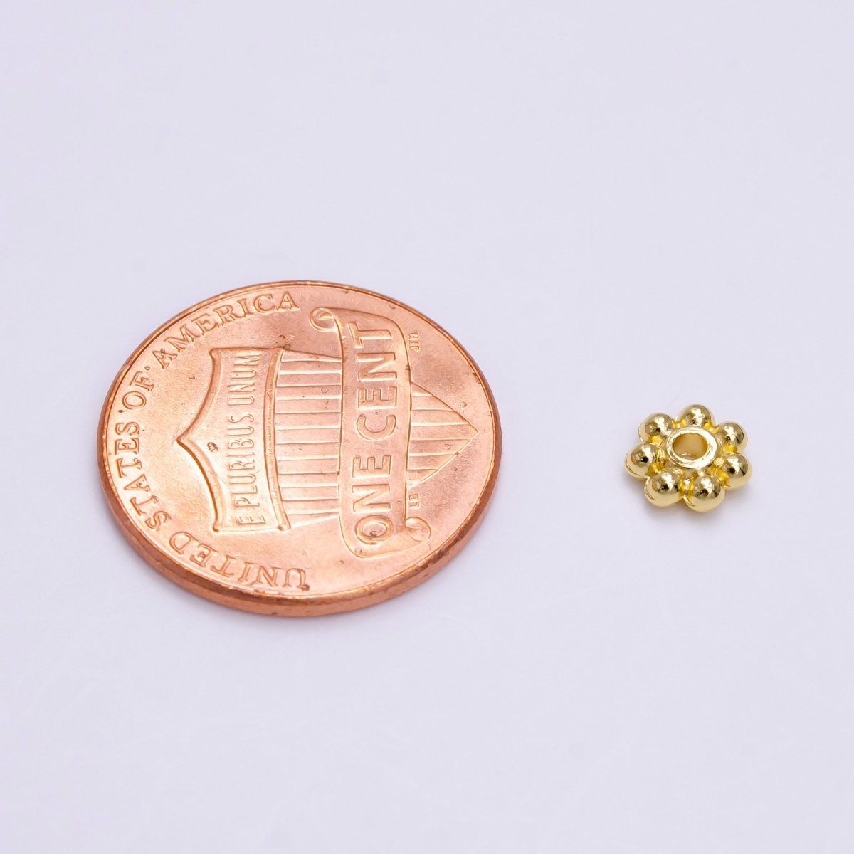 16K Gold Filled 6mm Round Beaded Bubble Outline Spacer Donut Bead | Z-918