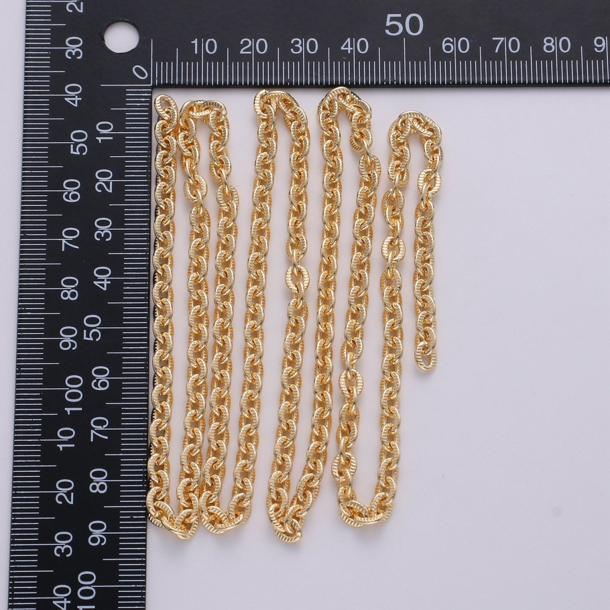 16K Gold Filled Cable Chain Twisted Texturized Chain, Elongated Oval Chain 5.5mmx4.25mm link Chain for Necklace Bracelet | ROLL-271 ROLL-269 Clearance Pricing