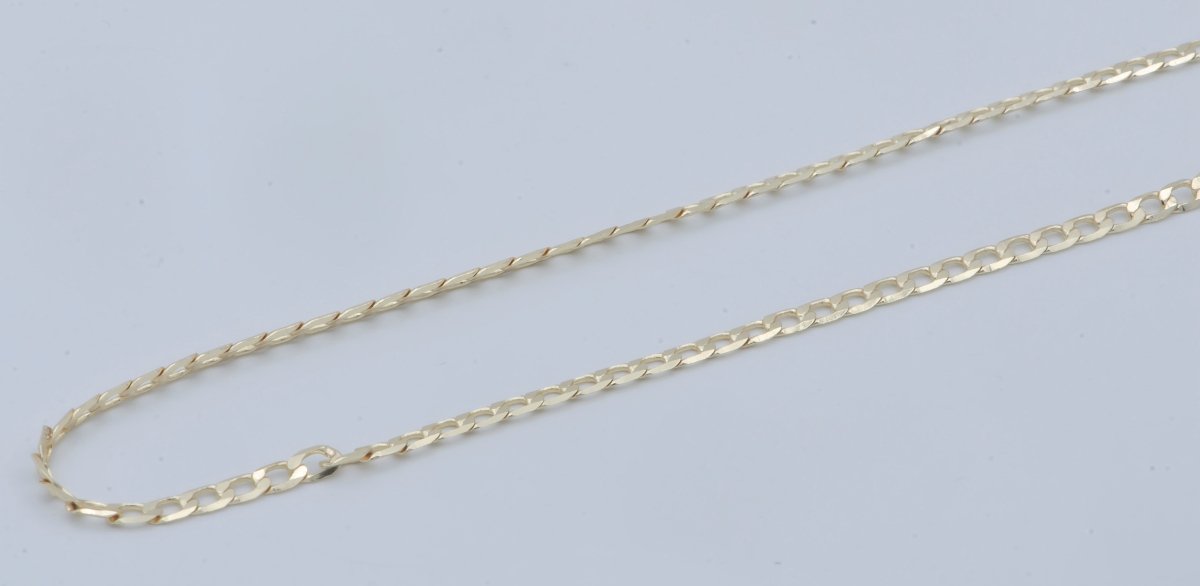 16K Gold Filled CURB Chain Sold by Yard, Cuban Link Chain for Necklace Bracelet Anklet Supply, 2.7x0.8mm Wide Chain for Jewelry Making | ROLL-502