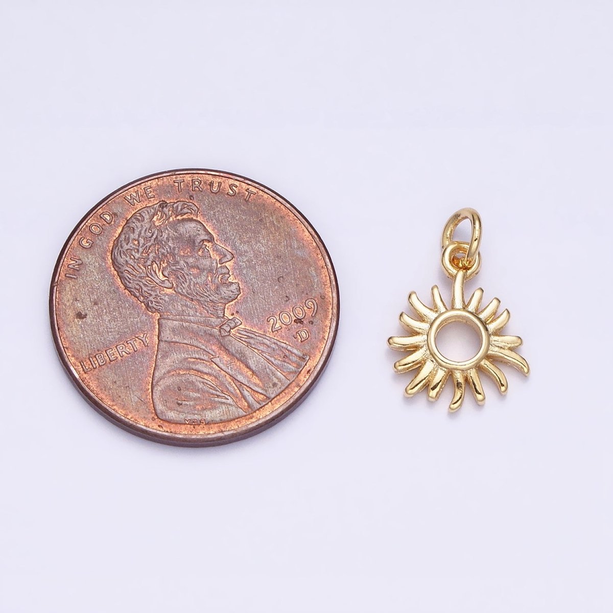 16K Gold Filled Mini Celestial Sun Open Add-On Charm | AC1149