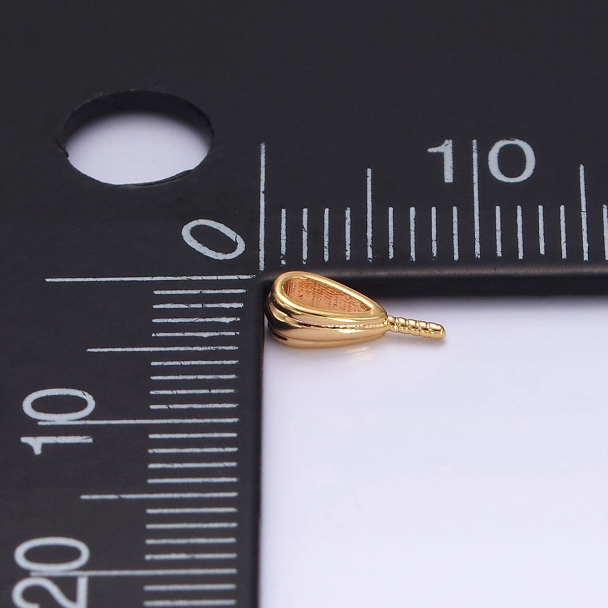 16K Gold Filled Triple Line Textured Drill Peg Bail Jewelry Making Findings Supply | Z-500
