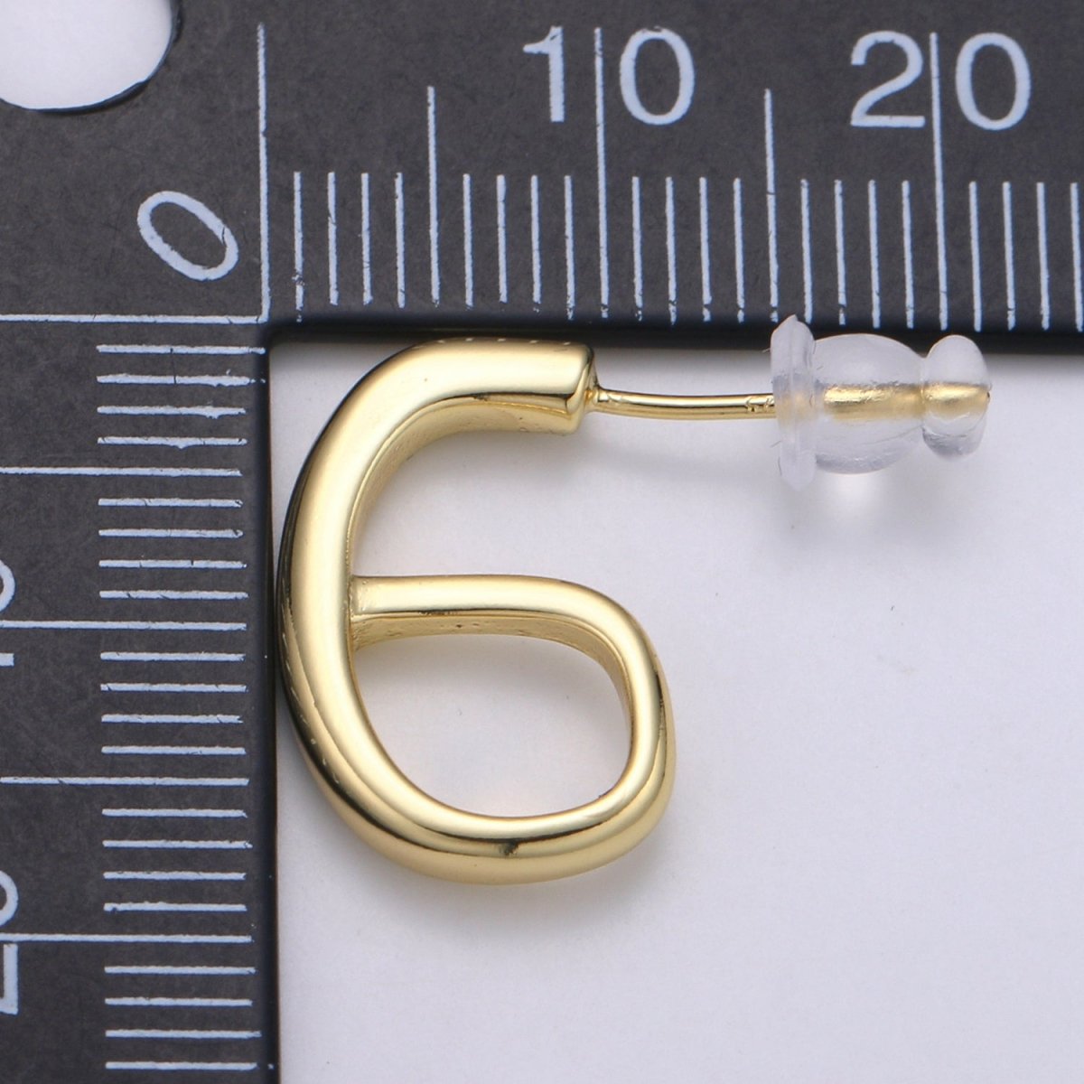 17.5 mm "G" Hoops 14K Gold Plated, 6 Gold Earrings for DIY Earring Craft Supply Jewelry Making Q-409