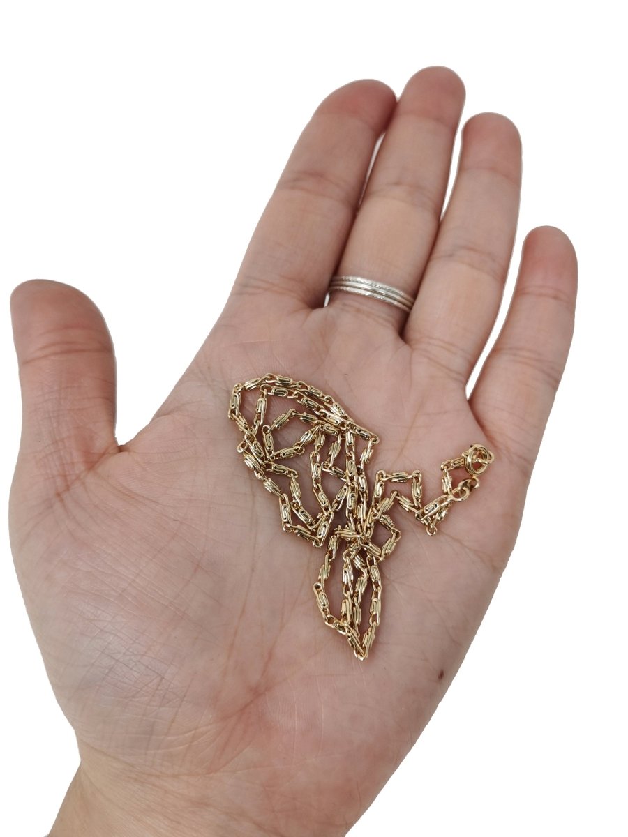 17.7'' Ready to Use 18K Gold Filled Designed Necklace Chain, Layering Designed Chain, Dainty 2mm Designed Necklace w/ Spring Ring | CN-441 Clearance Pricing