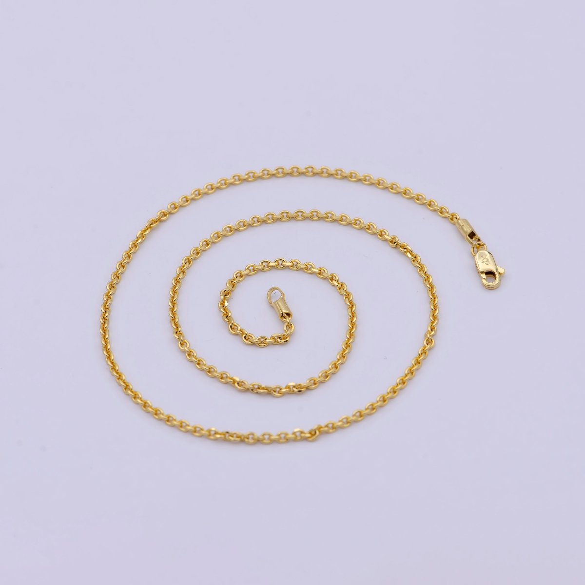 17.7'' Ready to Use 24K Gold Filled Thin Cable Necklace Chain, Layering Cable Chain Dainty Necklace, For Pendant Charm Necklace Making | WA-740 Clearance Pricing