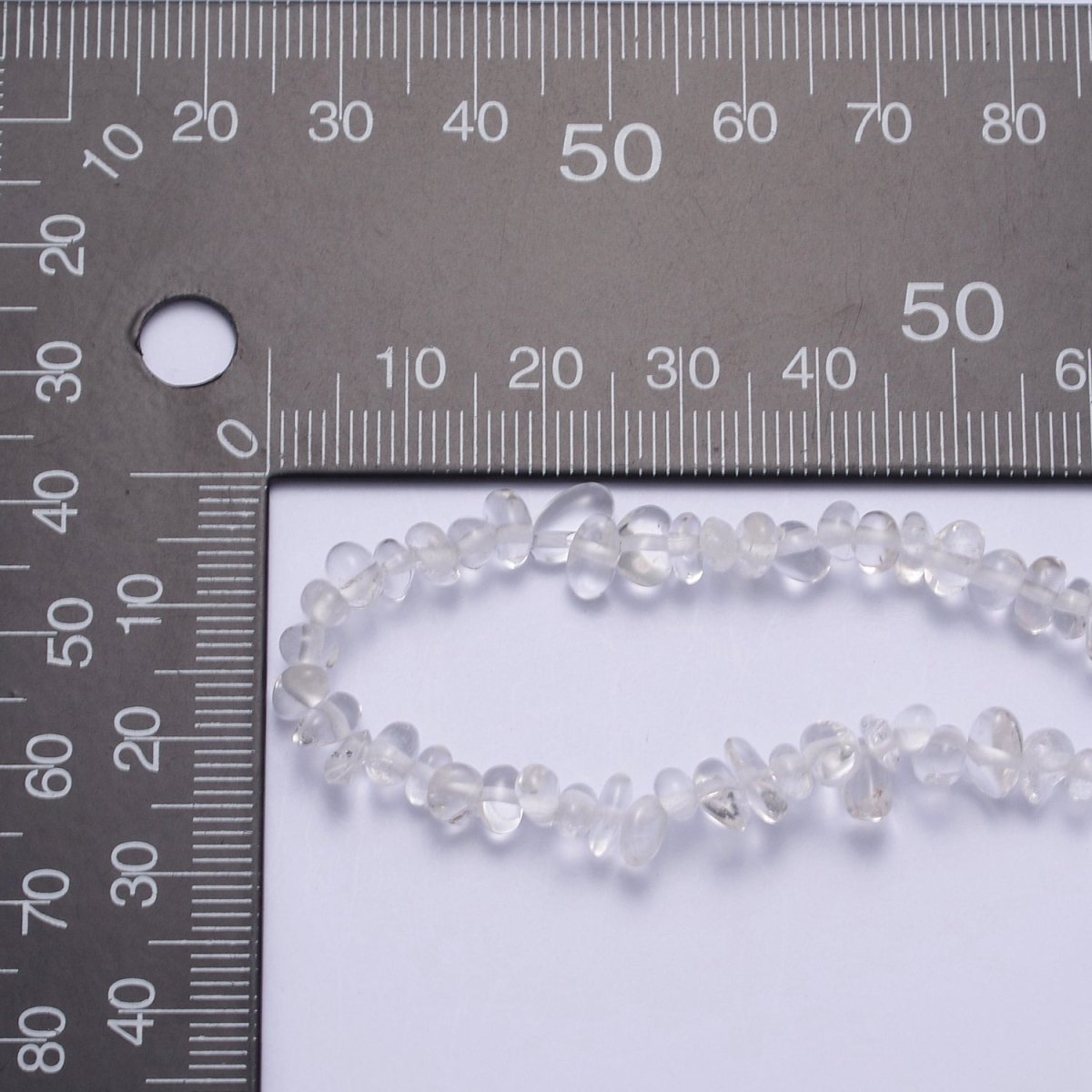 18 Inch Natural Clear Quartz Crystal Stone Bead Necklace with 2" Extender | WA-644 Clearance Pricing