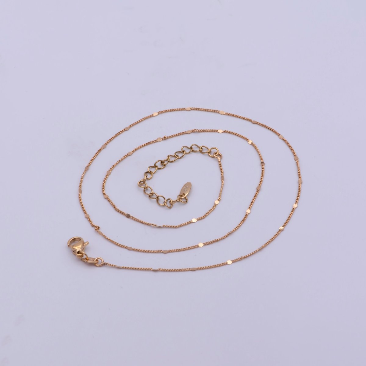 18K Gold Filled 0.8mm Curb Chain 18 inch Finished Necklace For Wholesale Necklace Dainty Jewelry Making Supplies | WA-482 Clearance Pricing