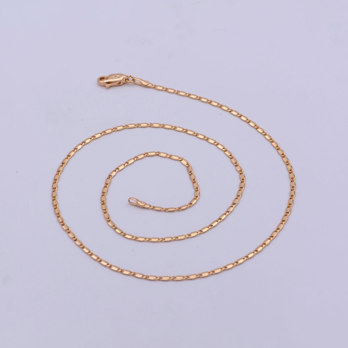 18K Gold Filled 1.6mm Anchor Scroll Chain 17.6 inch Finished Necklace For Wholesale Necklace Dainty Jewelry Making Supplies | WA-484 Clearance Pricing