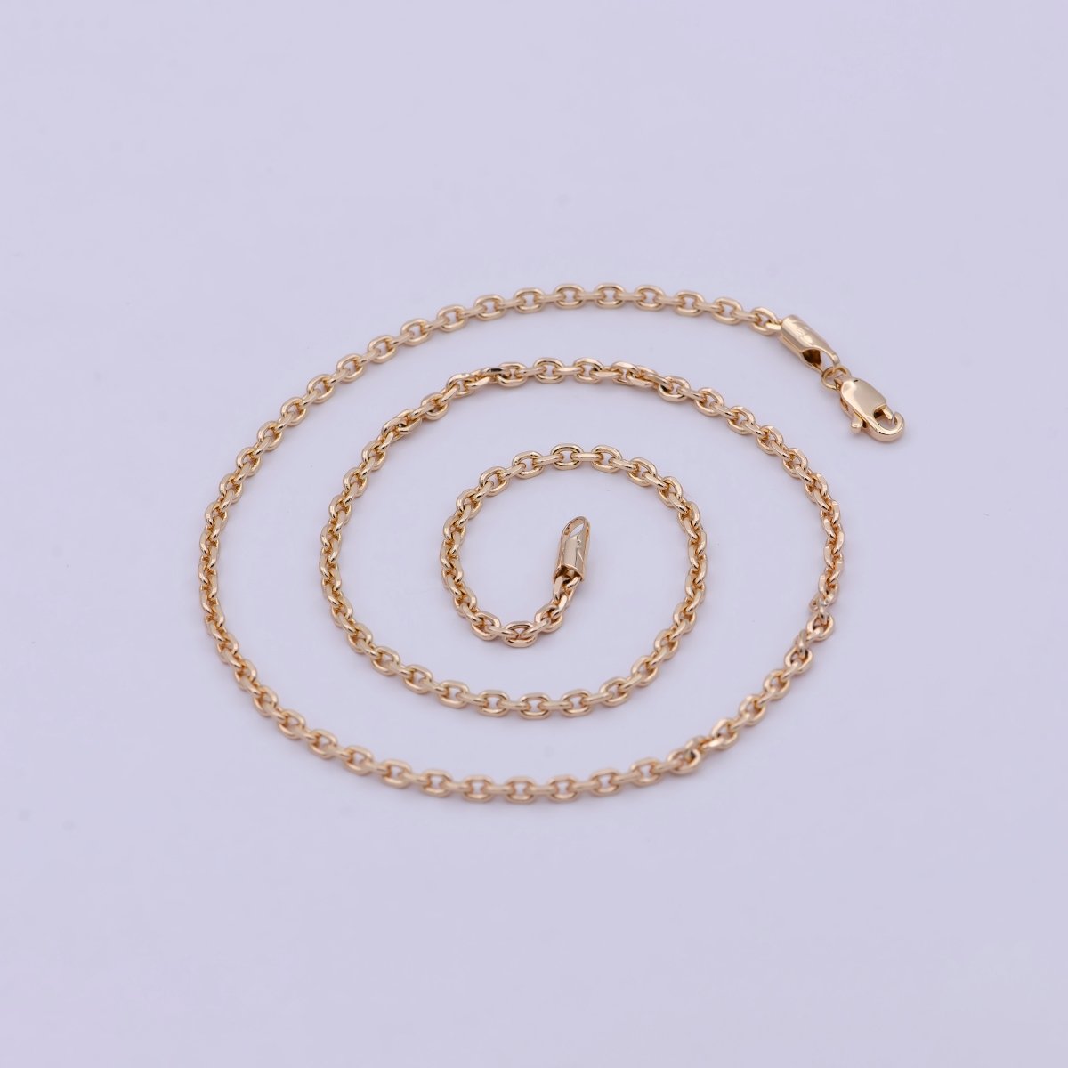 18k Gold Filled Cable Chain Necklace Layer Chain Necklace Ready to Wear 17.7 Inch | WA-761 Clearance Pricing