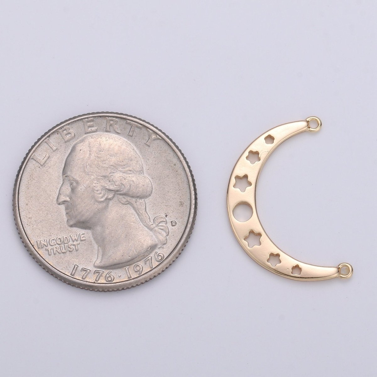 18k Gold Filled Crescent Moon Charm Gold Charm Pendant Minimalist Charm Pendant, Gold Moo Celestial Jewelry F-509