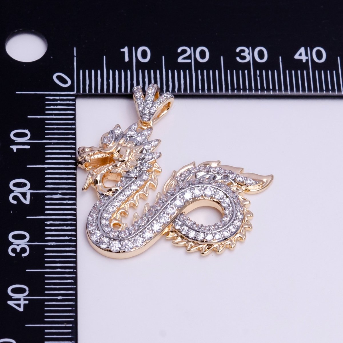 18k Gold Filled Dragon Pendant Chinese Zodiac Animal Charm for Necklace Statement Jewelry AA-753