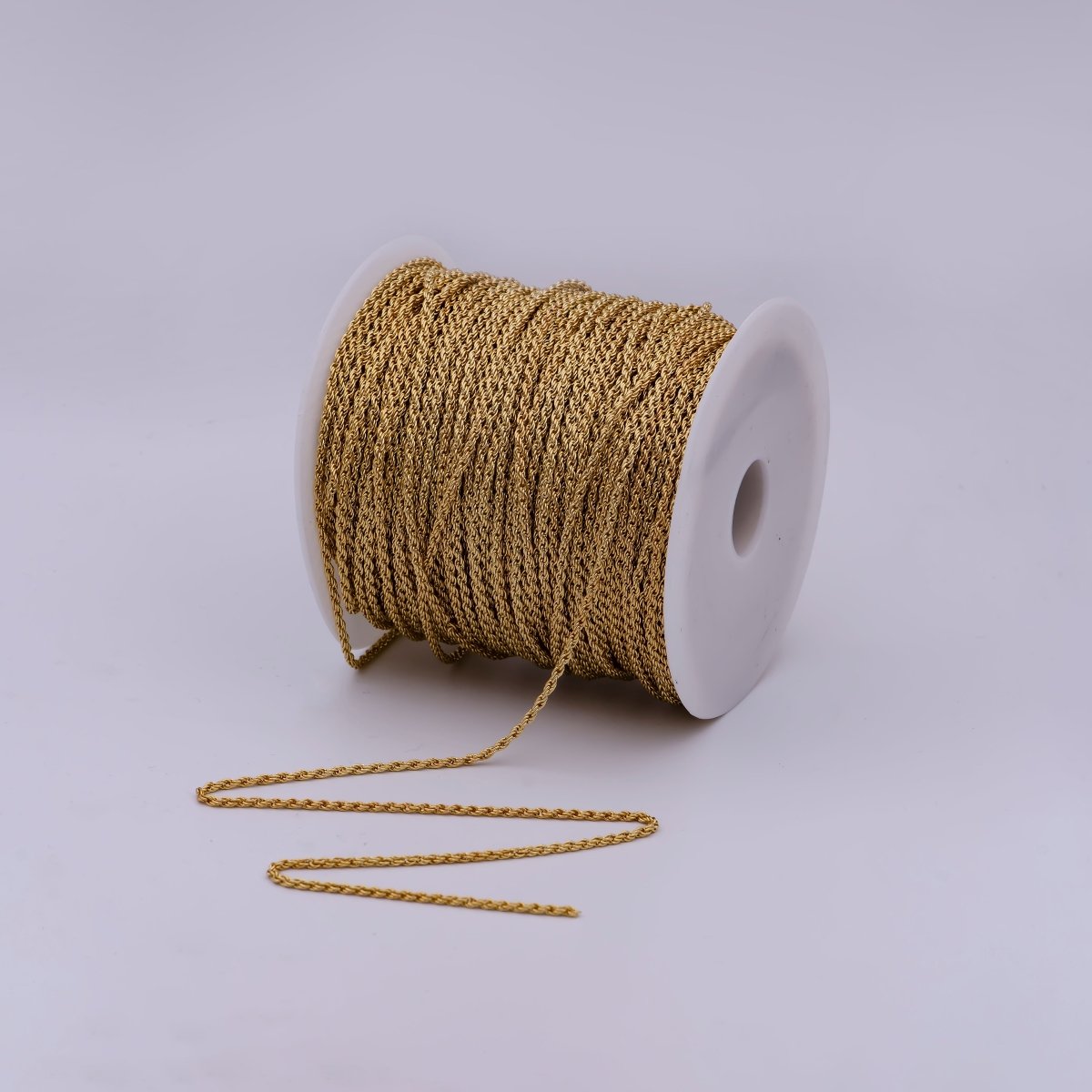 18k Gold Plated Gold Twisted Rope Chain by Yard Chunky Twisted Rope chain for Jewelry Making | ROLL-566 Clearance Pricing