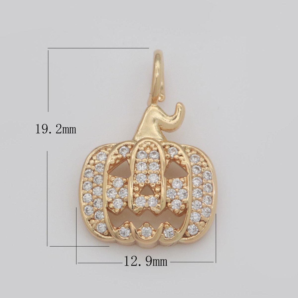 18K Gold Filled Jack O Lantern Charms, Pumpkin Charm, Scary Halloween Jewelry Inspired Add on Charm for Necklace Earring Bracelet M-739