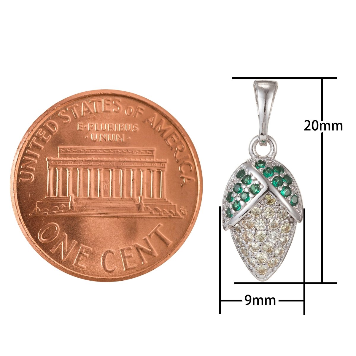 18k Gold Filled Micro Pave CZ Corn Pendant Charm, Corn Pendant Charm, Gold Filled Veggie Pendant, For DIY Jewelry Making I-422 I-498