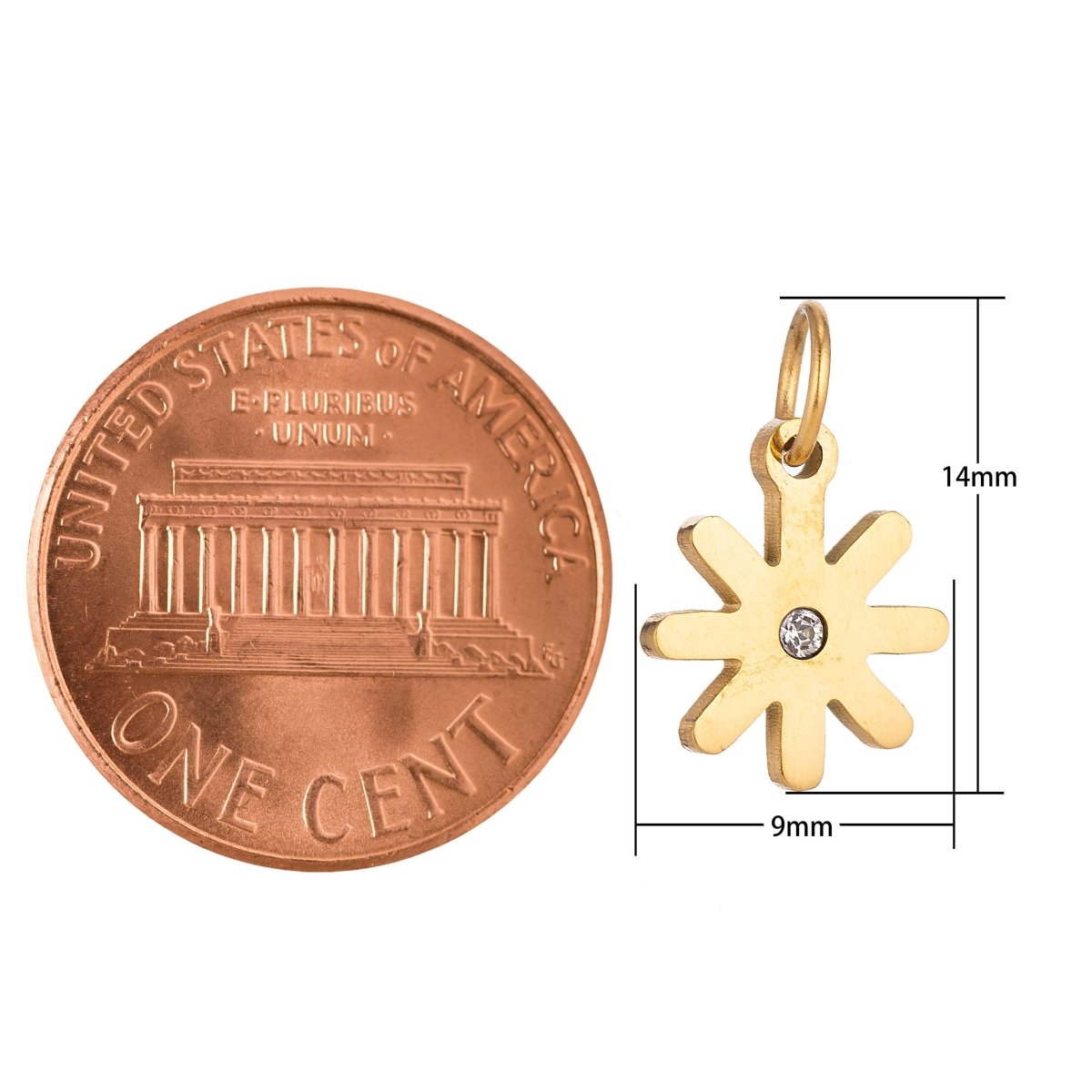 18K Gold Filled Pretty Feminine Daisy Flower Cubic Zirconia Bracelet Charm Necklace Pendant Findings for Jewelry Making E-643