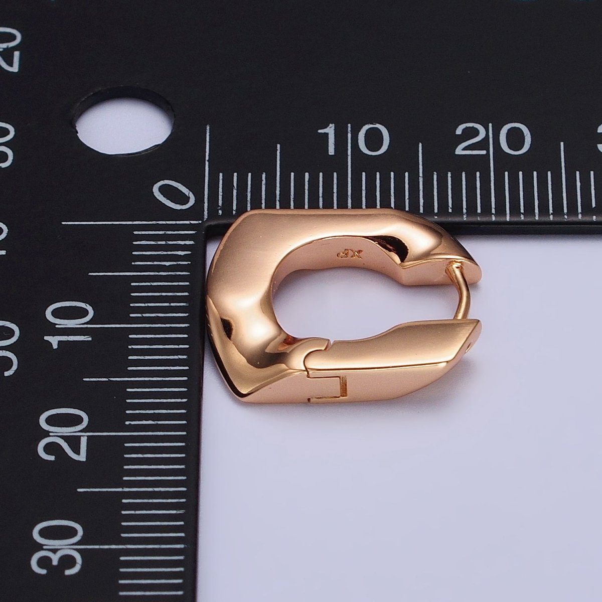18K Gold Filled U-Shaped Geometric Abstract Huggie Earrings | AB1066