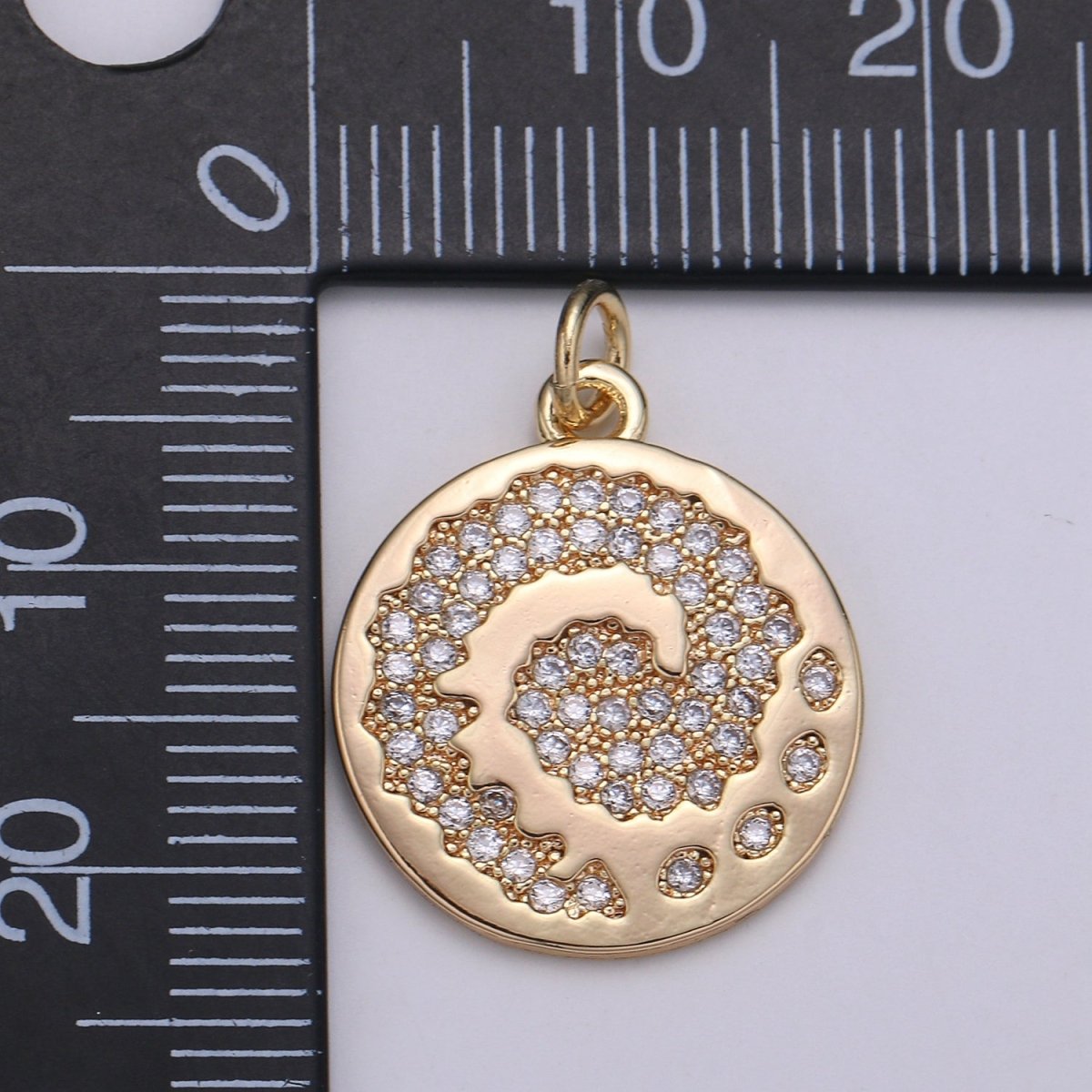 18K Gold Filled Wind Coin Charm E-096