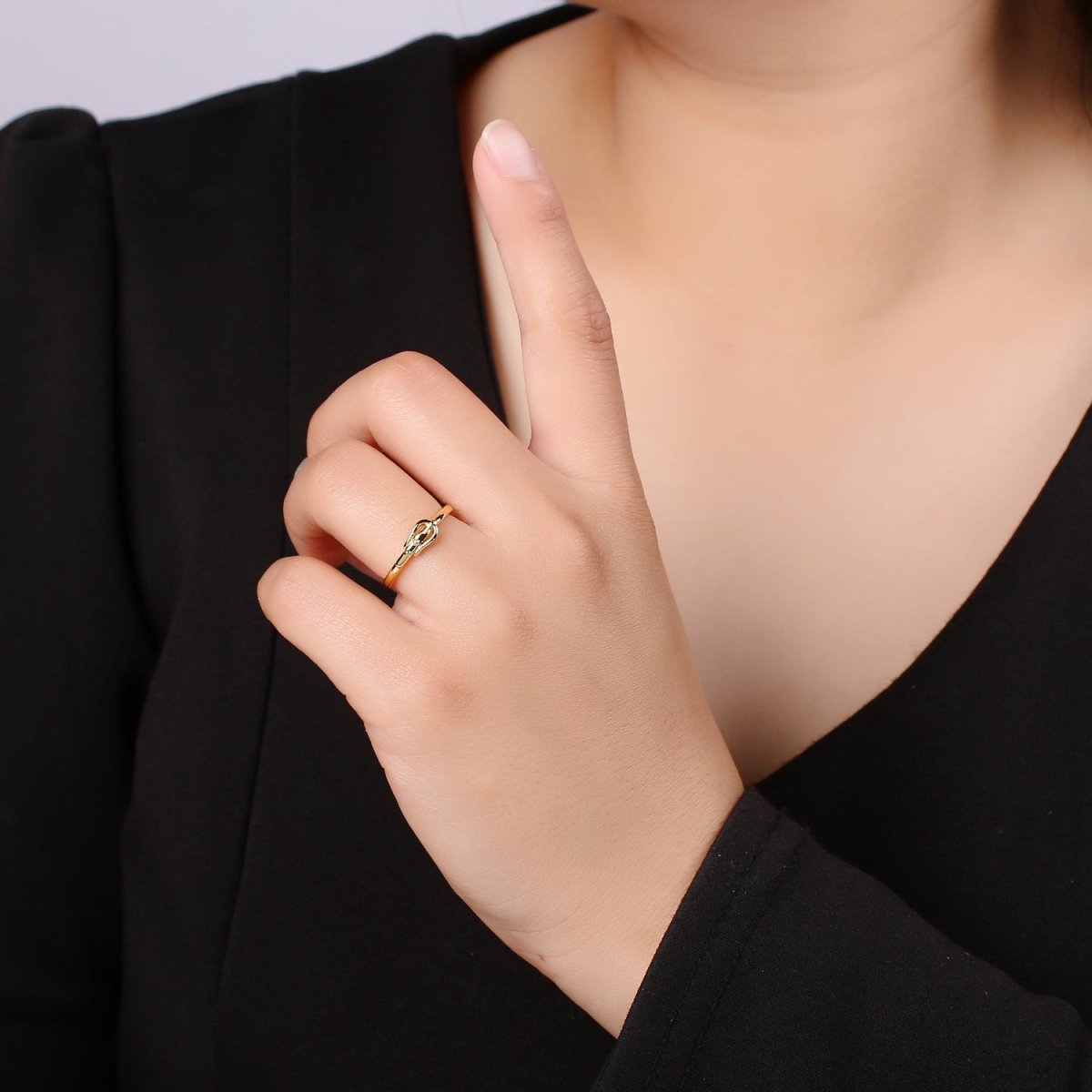 1pc Buckle Up 24K Gold Ring, Buckle Adjustable Gold Curb Ring, Simple Gold Ring, Belt Ring- R441