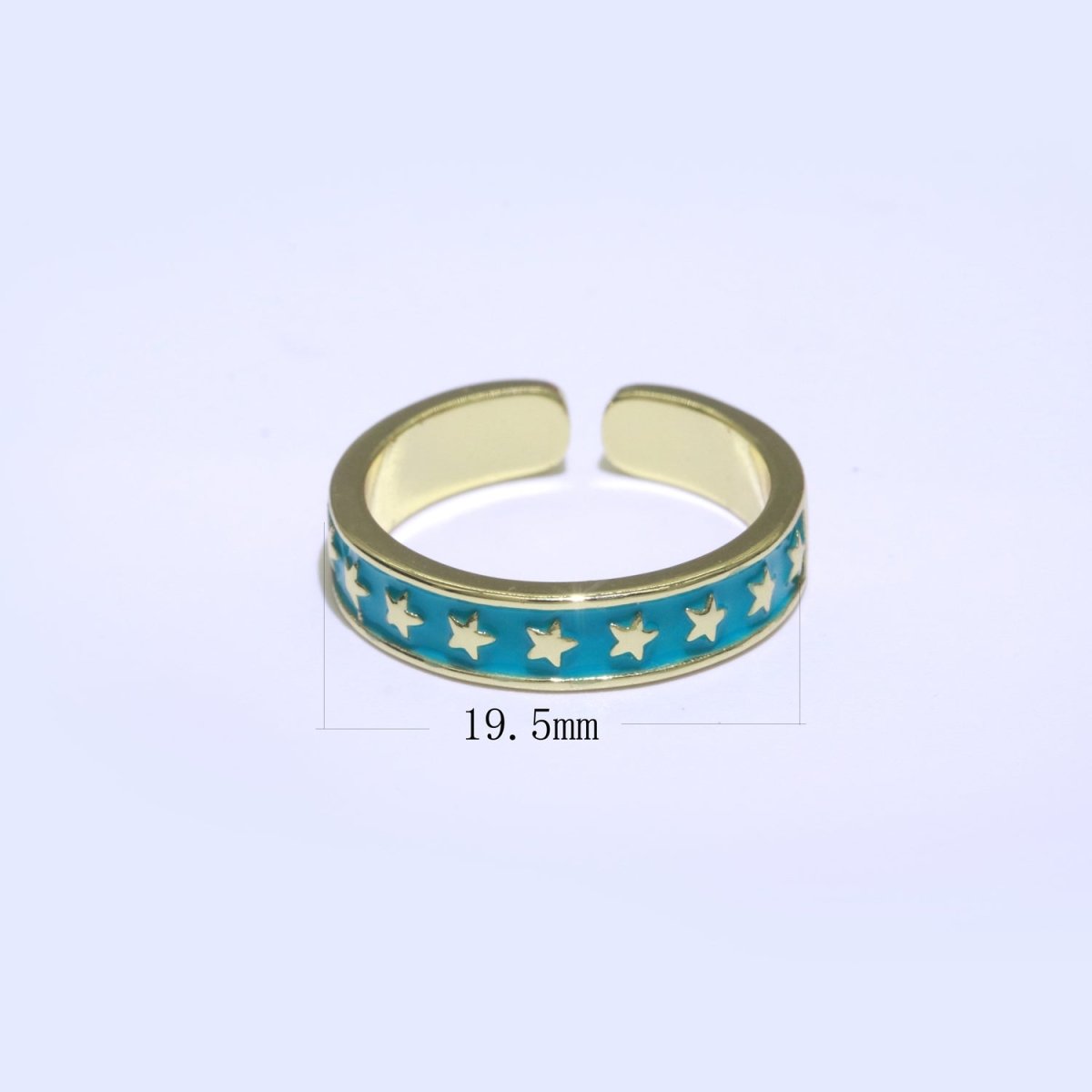 1x Dainty Colorful Enamel Ring Multicolor Star Band Spade Ring Stacking Open Ring Adjustable Ring Yellow Teal Pink Green White Neon Ring O-403 ~ O-410