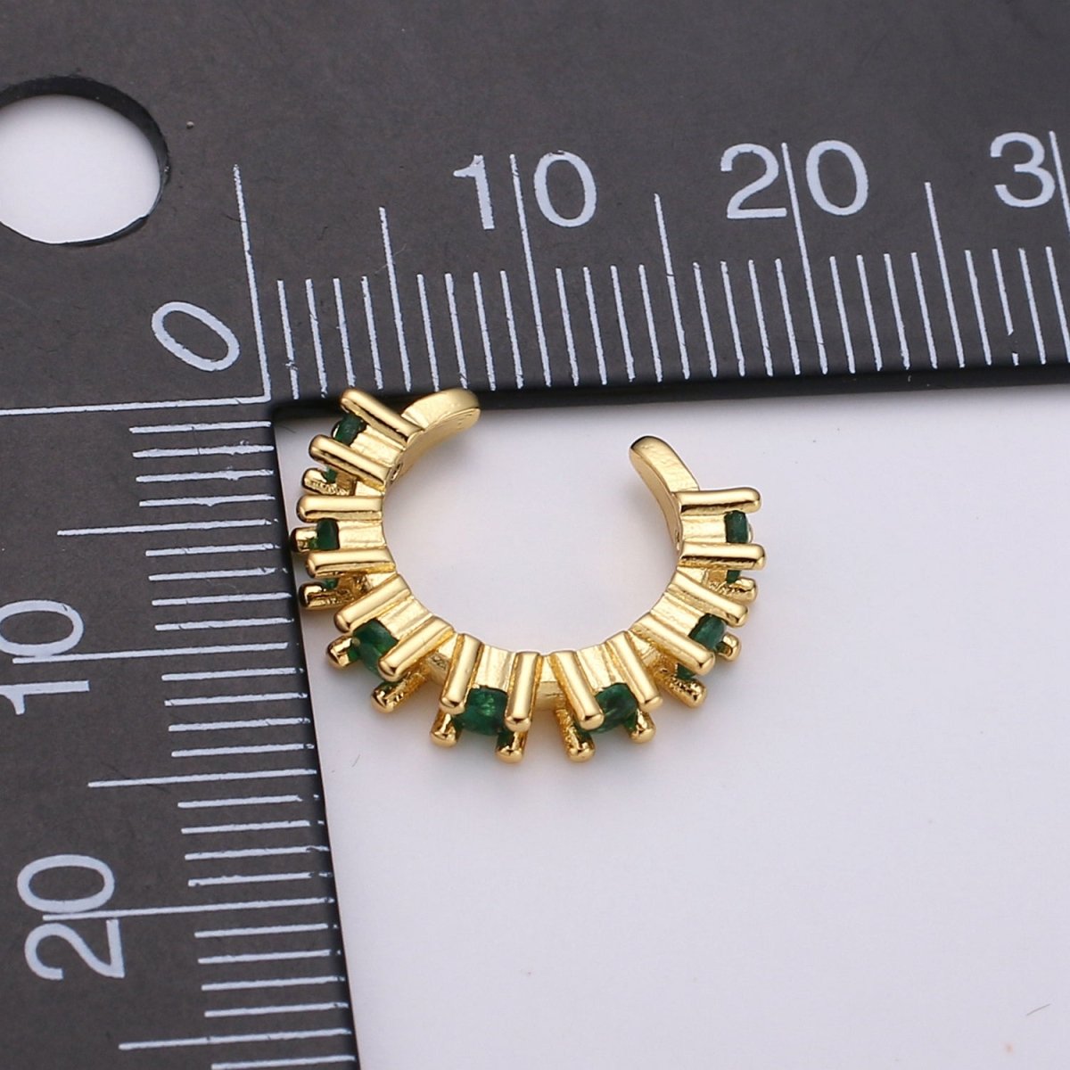 1x Dainty Gold ear cuff, Cubic ear cuff, Rainbow CZ gold ear cuff, Colorful ear cuff Non pierced ear cuff, Conch ear cuff, gold wrap earring | AI-105