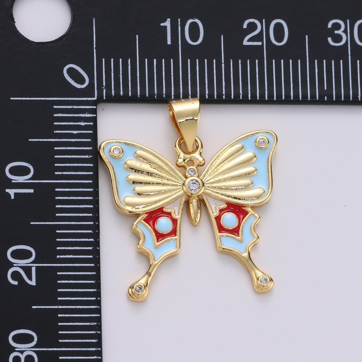 1x Enamel Mariposa Butterfly Gold Filled Butterfly Pendant Dream Animal Lover Necklace Pendant Charm Designer Colorful Jewelry Making I-791~I-793