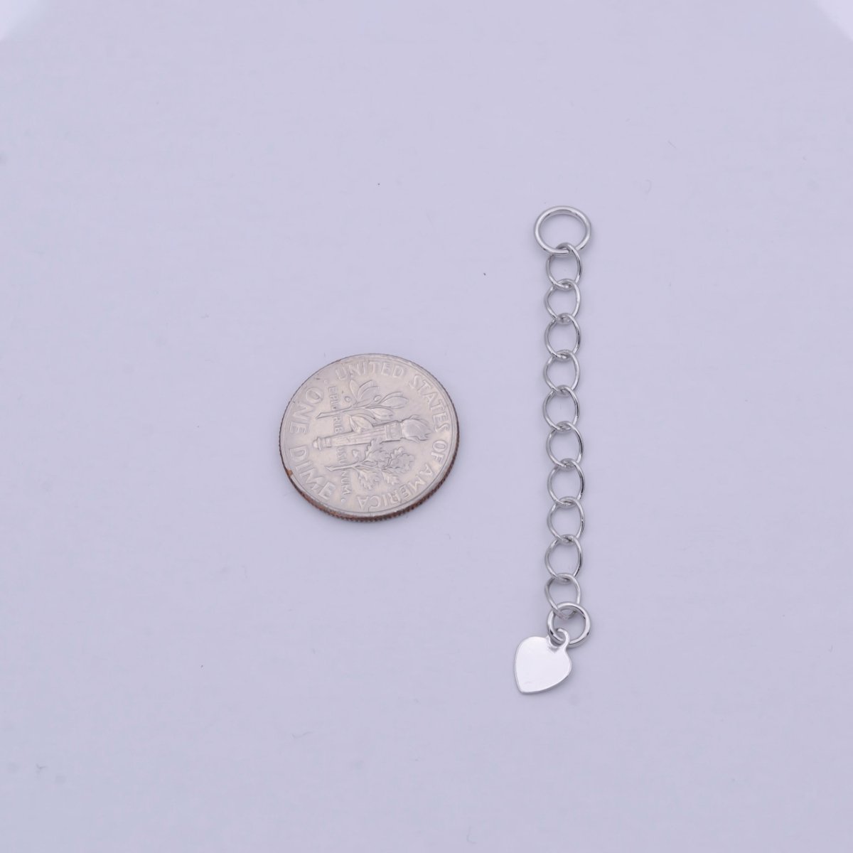 2 Inch Silver Heart Charm Extender Supply | K-115
