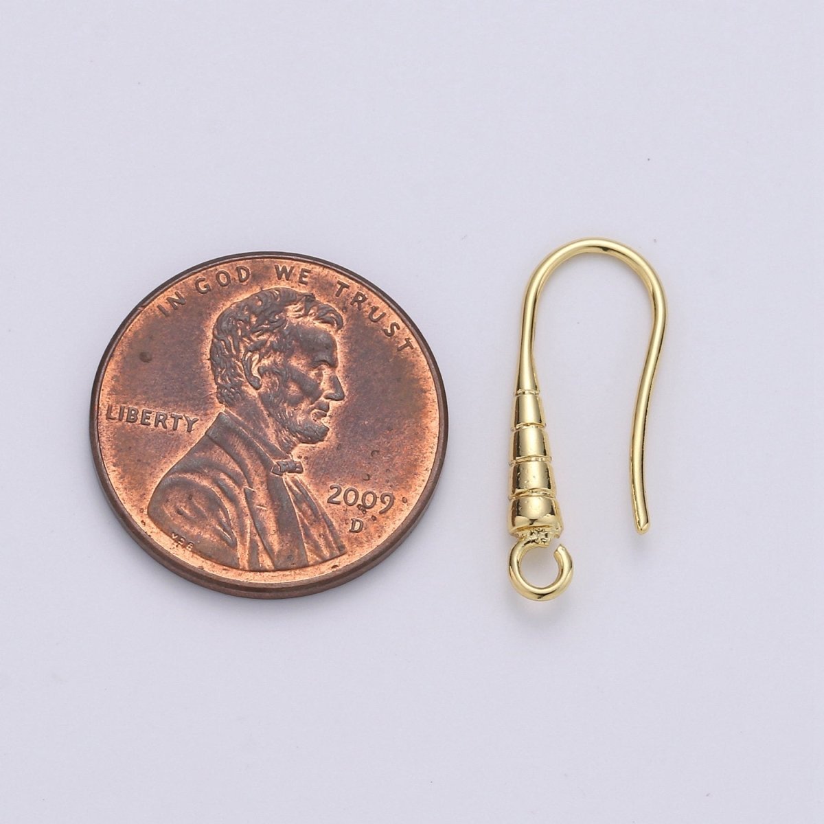 20mm Line Textured French Hook Earrings Open Loop Supply in Gold, Silver, Rose Gold K-687 - K-689