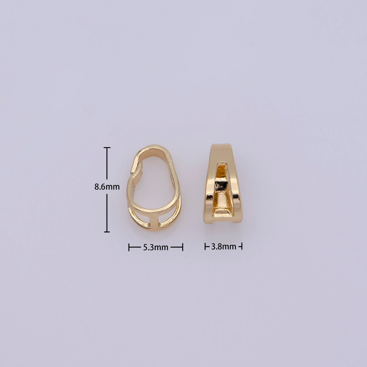 20x Bail For Pendant Snap-on for Pendant, Clip On Bail for Necklace Jewelry Making Bulk Wholesale Findings 18K Gold Filled 8.6x5.3mm