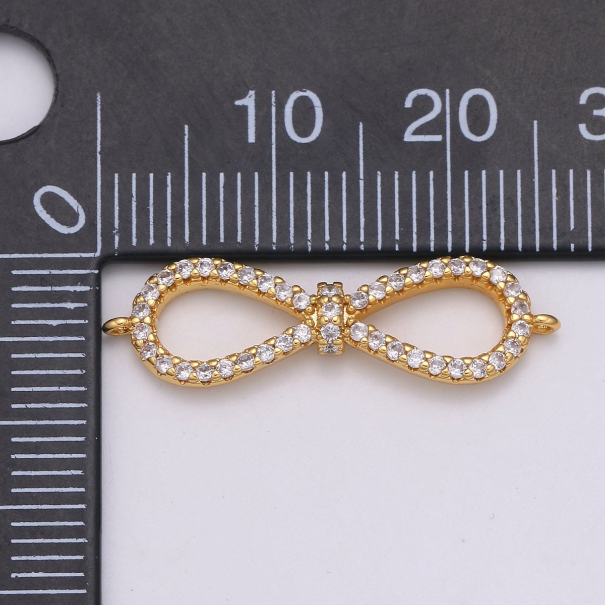 24K Dainty Gold Filled Crystal Infinity Connectors F-564