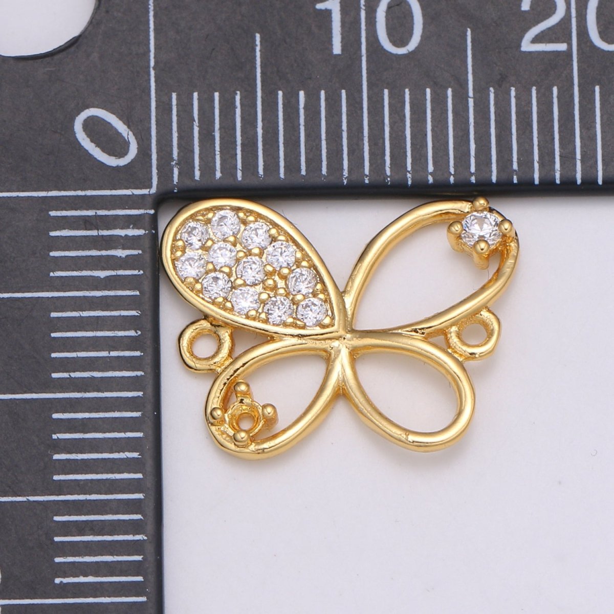 24K Dainty Little Butterfly Gold Filled Connectors F-566