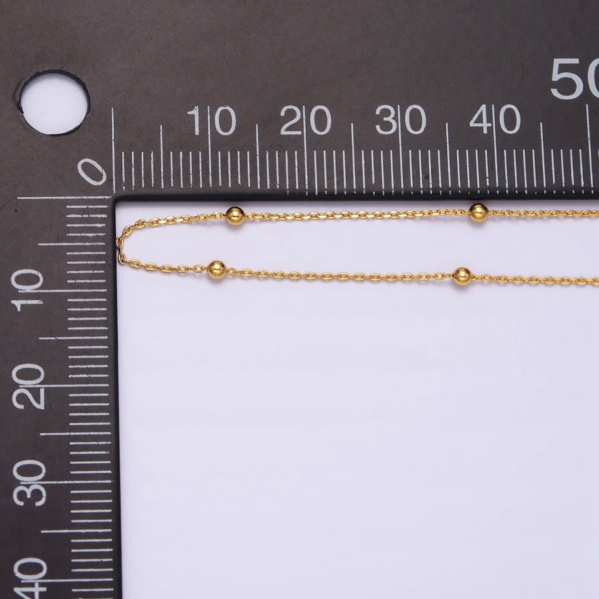 24K Gold Filled 0.5mm Dainty Satellite Beaded Cable Chain 17.75 Inch Layering Necklace | WA-1929 Clearance Pricing