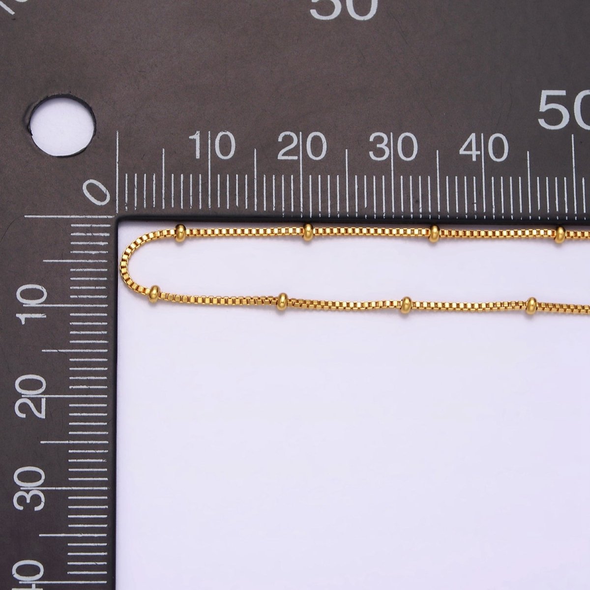 24K Gold Filled 0.8mm Dainty Satellite Beaded Box Chain 18 Inch Layering Necklace | WA-1926