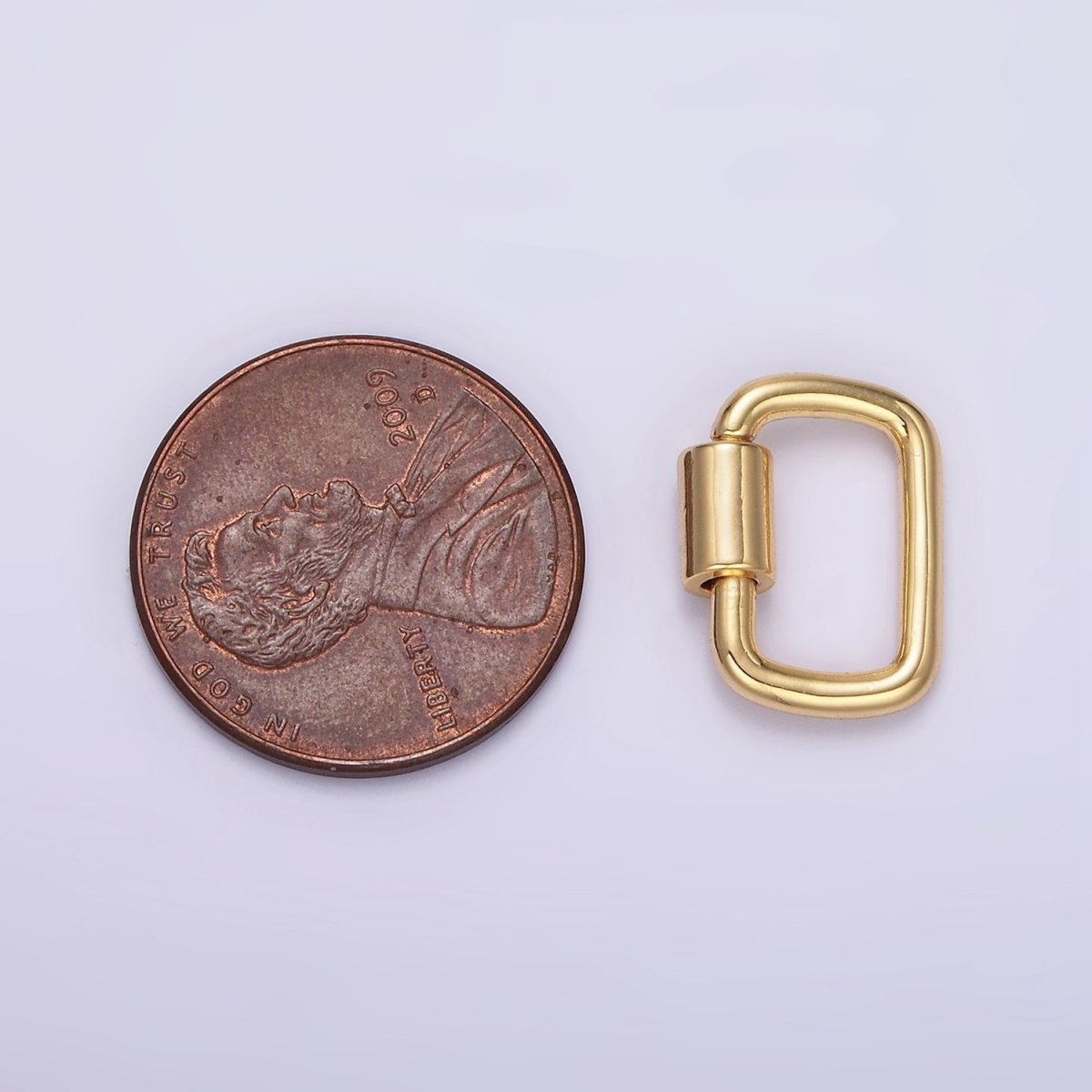 24K Gold Filled 14mm Carabiner Rectangular Jewelry Findings Supply | Z578