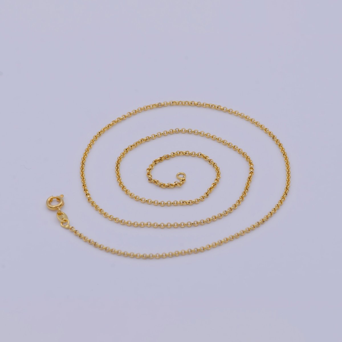 24K Gold Filled 1.5mm Dainty Round Rolo 18 Inch Layering Chain Necklace | WA-468 Clearance Pricing