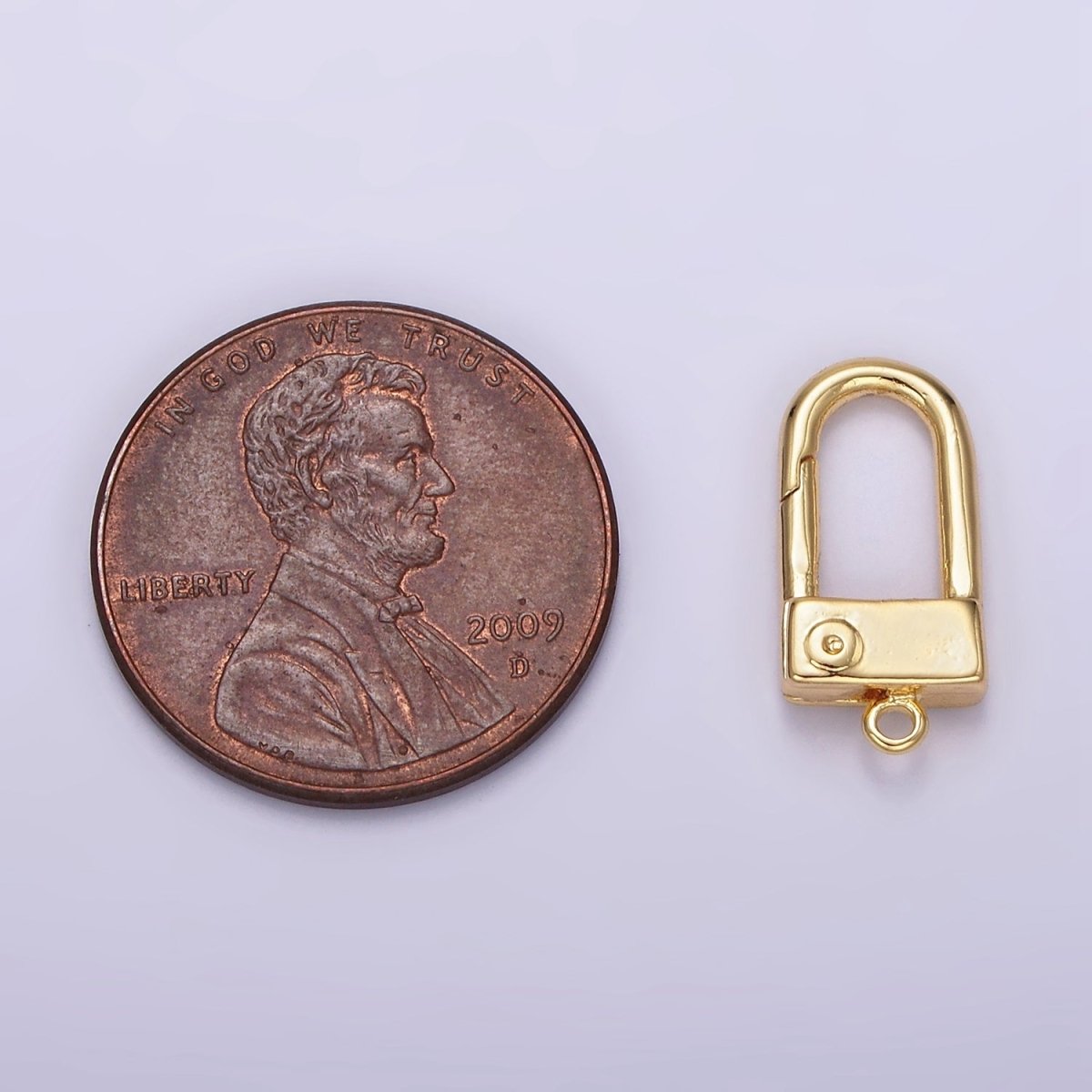 24K Gold Filled 15mm Half Oblong Push Spring Gate Jewelry Findings Supply | Z577
