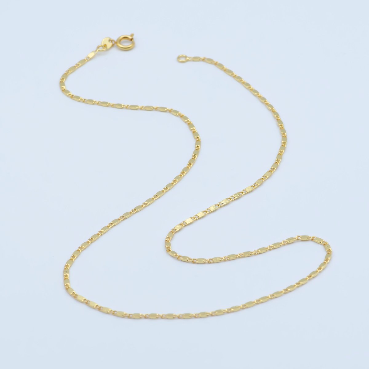 24K Gold Filled 1.8mm Minimalist Scroll 18 Inch Layering Chain Necklace | WA-190 Clearance Pricing