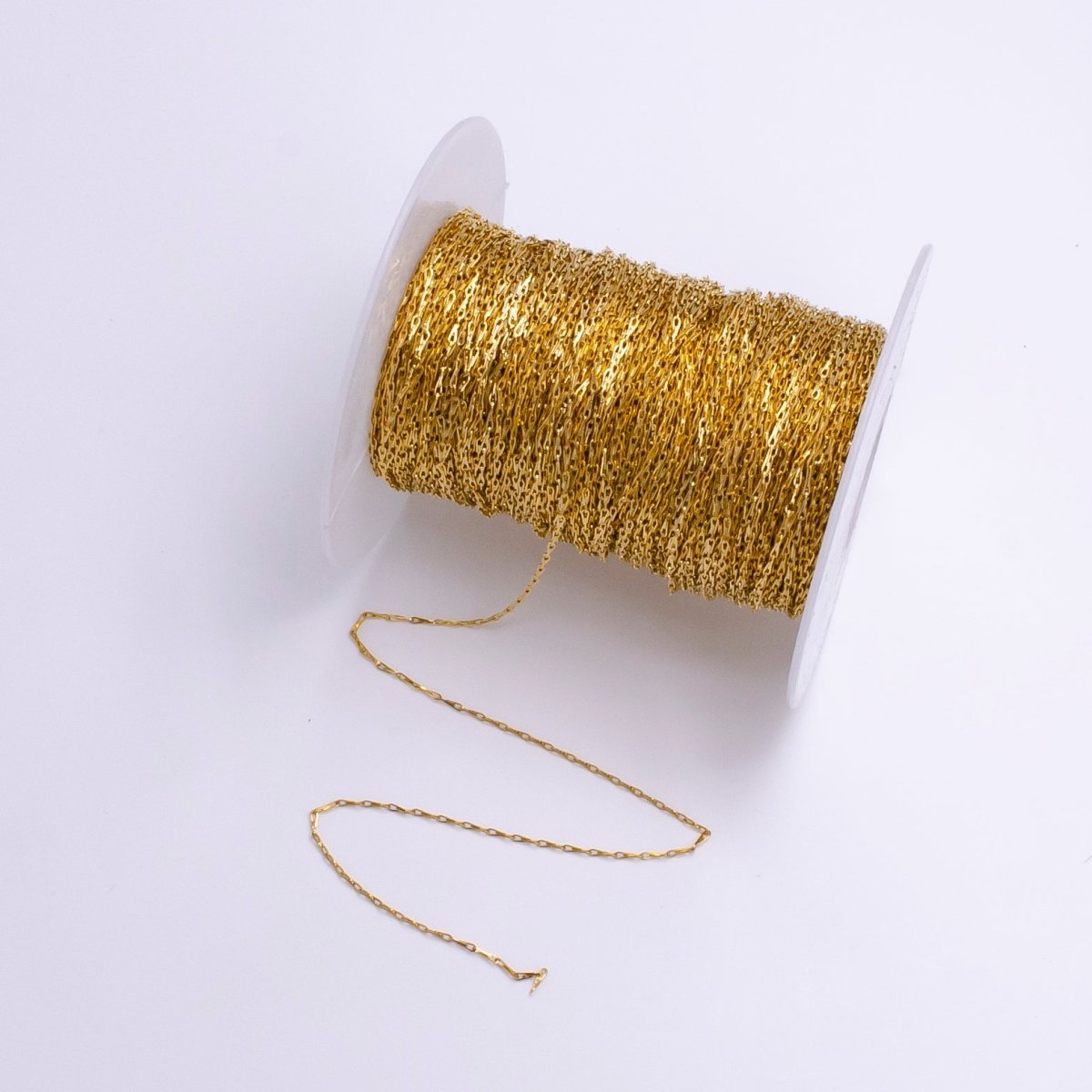 24K Gold Filled 1mm Dainty Ladder Hook Horse Shoe Unfinished Chain For Jewelry Making | ROLL-1381 Clearance Pricing