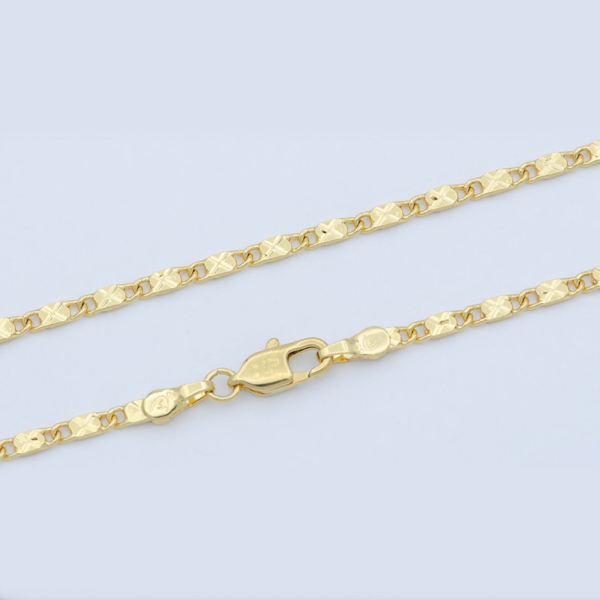 24K Gold Filled 2.2mm Sunburst Textured Scroll 18 Inch Layering Chain Necklace | WA-191 Clearance Pricing