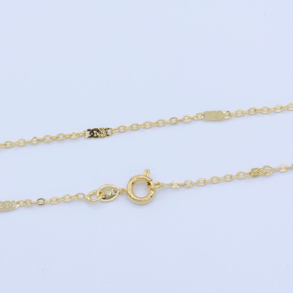 24K Gold Filled 2.2mm Unique Round Rolo Cable Triple Flat Link 18 Inch Chain Necklace | WA-194 Clearance Pricing