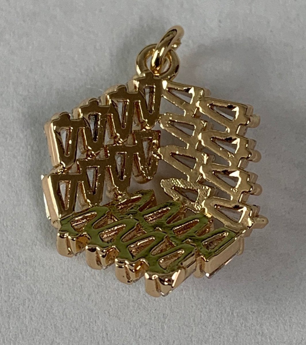 24K Gold Filled 3D Box Baguette Charm, Micro Pave Cubic Zirconia Cube Charm, Clear Cubic Charms, DIY Jewelry Supply E-558