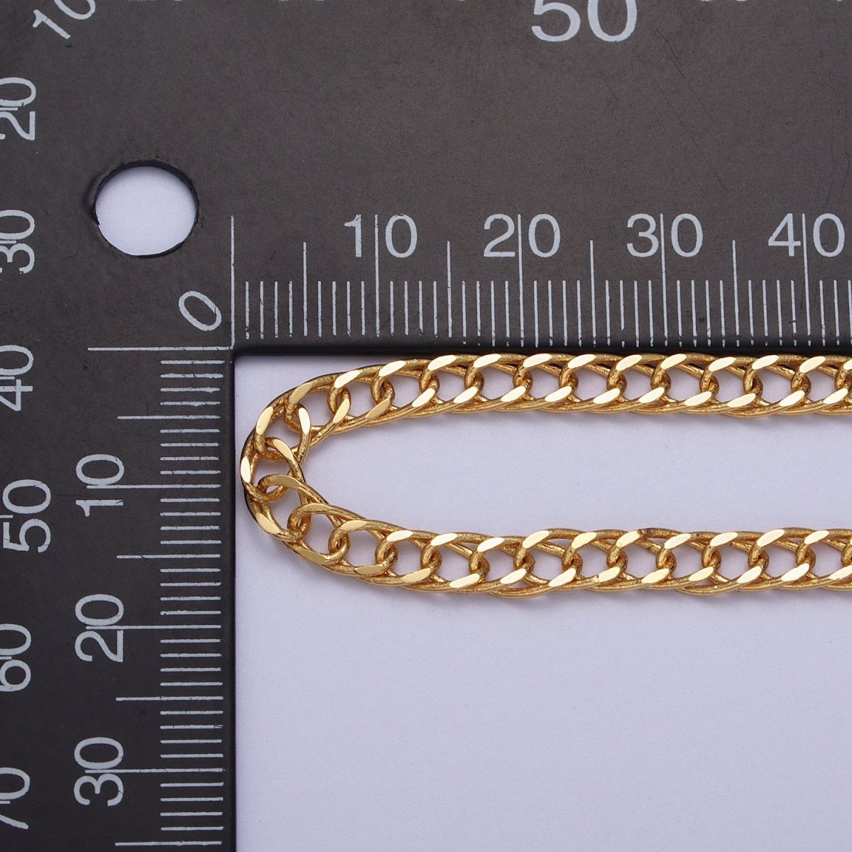 24K Gold Filled 4.5mm Flat Curb Oval Link Unfinished Statement Chain by Yard | ROLL-1068 Clearance Pricing