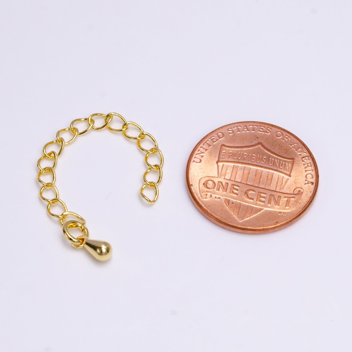 24K Gold Filled 50mm Teardrop Chain Extender Jewelry Making Supply | Z-382