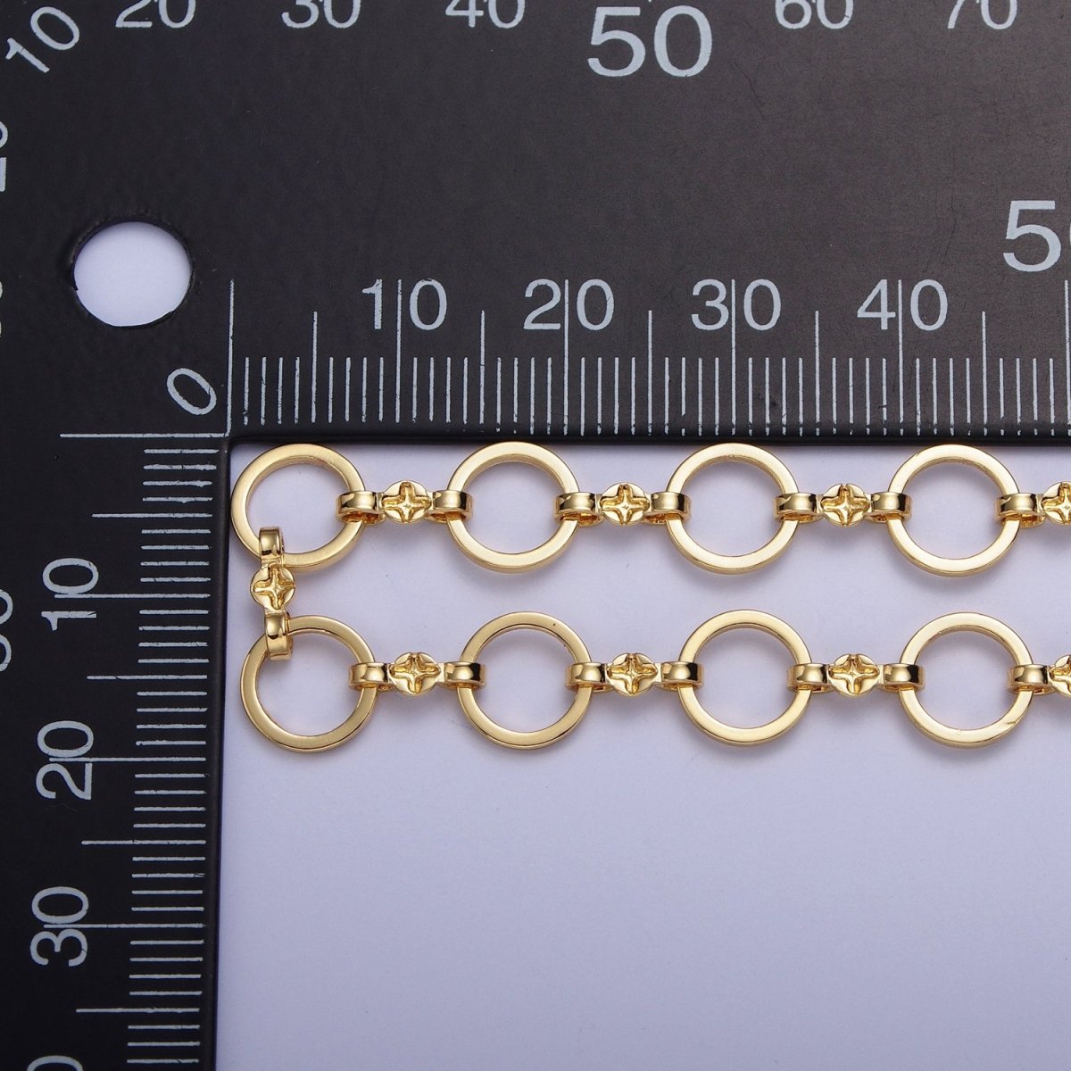24K Gold Filled 8mm Rolo Engraved Figure Eight Link Unfinished Unique Chain by Yard | ROLL-850 Clearance Pricing